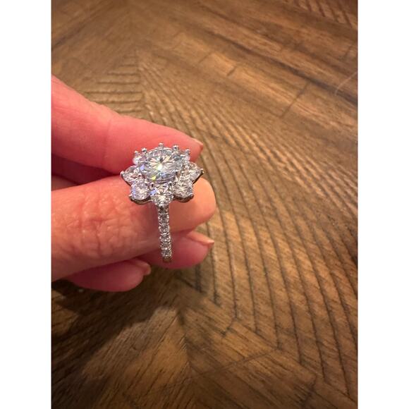 2 Carat Floral Moissanite Ring - Picture 5 of 12